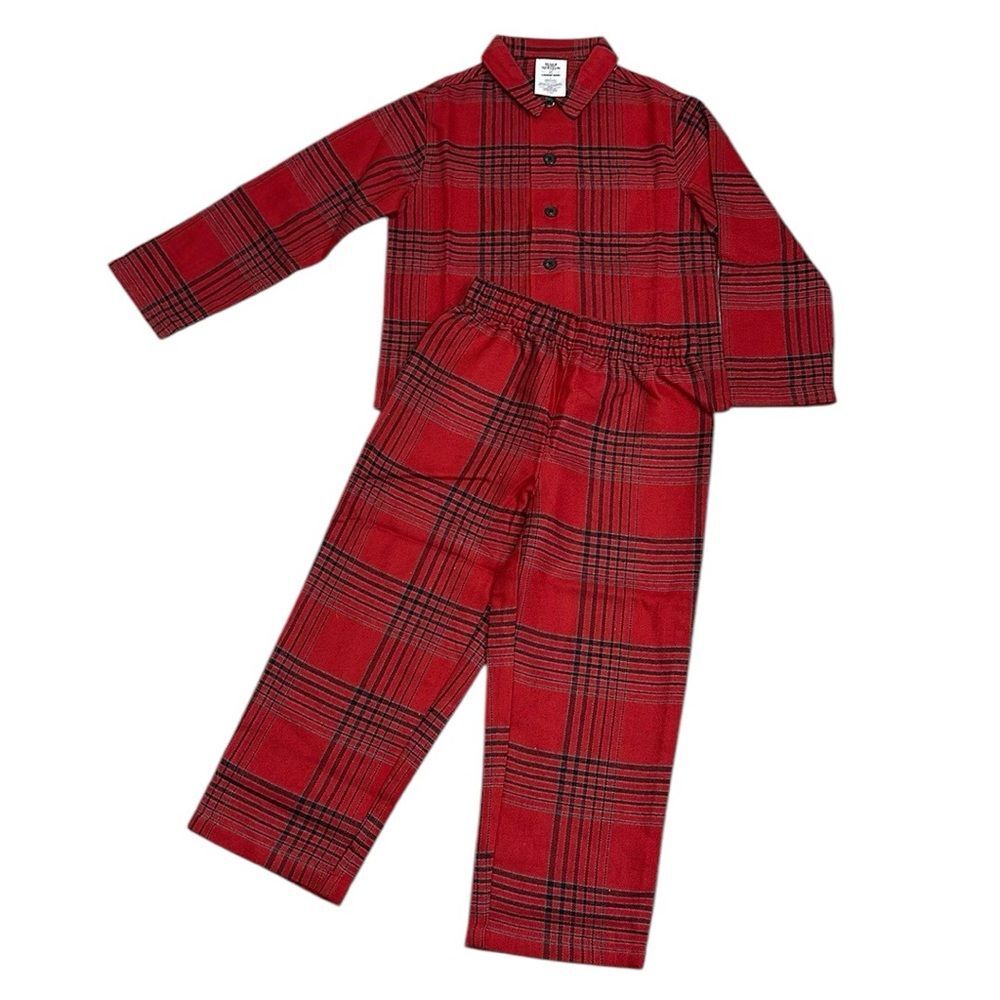 Lands End Boys Flannel Pajama Set NEW Red Plaid SZ 4 Blake Shelton Collaboration